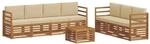 vidaXL Sofagarnituren 8 Tlg Natur und Beige Massivholz Akazie 3374473