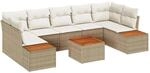 vidaXL Garten-Sofa-Set mit Kissen 8-Tlg Beige Poly Rattan 3348047