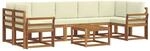 vidaXL Outdoor-Sofagarnitur mit Kissen 8 Stk Natur und Creme 3366148