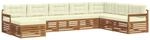 vidaXL Sofagarnituren 8 Tlg Natur und Creme Massivholz Akazie 3373925