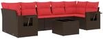 vidaXL 8-Tlg Gartensofa-Set mit Kissen Braun Polyrattan 3219943
