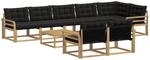 vidaXL Outdoor-Sofagarnitur 9 Stk Wei&szlig; und Schwarz 79 x 79 x 37 cm 3388830