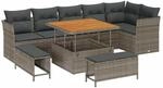 vidaXL Garten-Sofa-Set 9-Tlg Grau Poly Rattan 3361498
