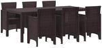 vidaXL 7-tlg Garten-Essgruppe Braun Poly Rattan 3378717