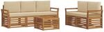 vidaXL Sofagarnituren 6 Tlg Natur und Beige Massivholz Akazie 3374373
