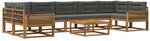 vidaXL Outdoor-Sofagarnitur mit Kissen 8 Stk Natur und Anthrazit 3382430