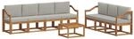 vidaXL Outdoor-Sofagarnitur mit Kissen 8-Tlg Natur und Hellgrau 3366129