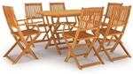 vidaXL 7-tlg Garten-Essgruppe Massivholz Akazie Modell 28