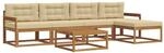vidaXL Outdoor-Sofagarnitur mit Kissen 6-Tlg Natur und Beige 3367466