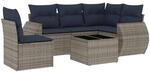 vidaXL 6-Tlg Gartensofa-Set mit Kissen Grau Polyrattan 3221380