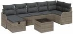 vidaXL Sofa Set mit Kissen mit Speicher Grau Poly-Rattan 3359008