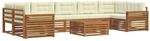 vidaXL Outdoor-Sofagarnitur mit Kissen 8-Tlg Natur und Creme 3373185