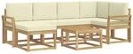 vidaXL Outdoor-Sofagarnitur 7-Tlg Wei&szlig; und Creme Massivholz Akazie 3387909
