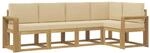 vidaXL Outdoor-Sofagarnitur mit Kissen 5 Stk Wei&szlig; und Beige 3387637