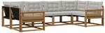 vidaXL Outdoor-Sofagarnitur mit Kissen 6 Stk Natur und Hellgrau 3381651