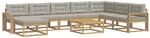 vidaXL Outdoor-Sofagarnitur 9 Stk Wei&szlig; und Hellgrau 3386905