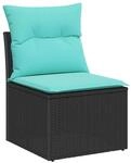 vidaXL Sofa Set 4-Tlg Schwarz Poly-Rattan 3346336