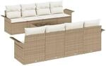 vidaXL Garten-Sofa-Set 9-Tlg Beige Poly Rattan 3345291