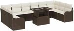 vidaXL Garten-Sofa-Set mit Kissen 11-Tlg Braun Poly Rattan 3357271
