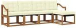 vidaXL Outdoor-Sofagarnitur mit Kissen 5-Tlg Natur und Creme 3368577