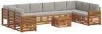 vidaXL Sofagarnituren 11 Tlg Natur und Hellgrau Massivholz Akazie 3375606