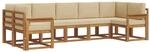 vidaXL Outdoor-Sofagarnitur mit Kissen 7-Tlg Natur und Beige 3366911