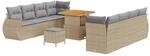 vidaXL Garten-Sofa-Set 11-Tlg Beige Poly Rattan 3361847
