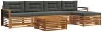 vidaXL Outdoor-Sofagarnitur mit Kissen 6-Tlg Natur und Anthrazit 3373352