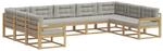vidaXL Outdoor-Sofagarnitur mit Kissen 9 Stk Wei&szlig; und Hellgrau 3387025