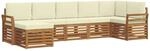 vidaXL Sofagarnituren 7 Tlg Natur und Creme Massivholz Akazie 3375170
