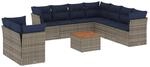 vidaXL 10-Tlg Garten-Sofagarnitur mit Kissen Grau Poly Rattan 3256047