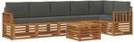 vidaXL Sofagarnituren 7 Tlg Natur und Anthrazit Massivholz Akazie 3374922