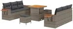 vidaXL Gartensofa-set mit Kissen 9-Tlg Grau 3363128