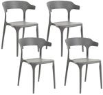 Beliani Esszimmerstuhl Grau 44x52x76