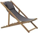 Beliani Gartenliege Grau Heller Holzfarbton 70x54x70