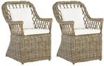 Beliani Sessel Naturfarben Beige Weiss 75x61x90