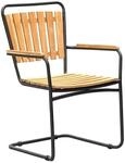 Garden Pleasure Gartensessel Covina Stahl mit Armlehnen Braun-Schwarz 4er Set
