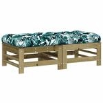 vidaXL Gartenhocker mit Kissen 2 Stk Kiefernholz Impr&auml;gniert 825701