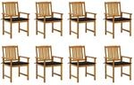 vidaXL Gartenst&uuml;hle mit Kissen 8 Stk Massivholz Akazie 3078173
