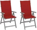 vidaXL Verstellbare Gartenst&uuml;hle 2 Stk mit Auflagen Massivholz Akazie 3064704