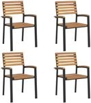 vidaXL Stapelbare Gartenst&uuml;hle 4 Stk Massivholz Akazie und Metall 362015