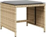 vidaXL Gartenhocker Kissen 4Stk. Beigemischung 41x41x36 cm Poly Rattan