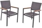 DELUKE Gartenstuhl 2er Set HEDDA Teak Hellbraun Stapelstuhl Wetterfest...