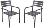 DELUKE Gartenstuhl 2er Set WILMA Aluminium Anthrazit Gartenst&uuml;hle Wetterfest