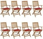 vidaXL Klappbare Gartenst&uuml;hle 8 Stk mit Kissen Massivholz Akazie 3074973