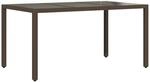 vidaXL Gartentisch mit Glasplatte Braun 150x90x75 cm Poly Rattan 365534
