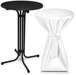 Beautissu Bellini Stehtisch &Oslash; 60cm Schwarz mit Premium Stehtischhusse &Oslash; 60cm...