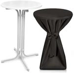 Beautissu Bellini Stehtisch &Oslash; 80cm Wei&szlig; mit Premium Stehtischhusse &Oslash; 80cm...