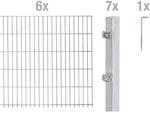 Metallzaun Grund-Set Doppelstabmatte feuerverzinkt 6 x 2 m x 1,6 m