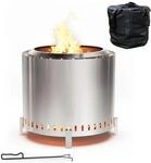 Relaxdays Feuerschale Edelstahl Silber Rauchfrei 45 x 49 cm